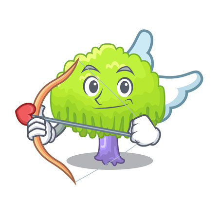 Cupid isolated weeping willow on the mascot vector illustrationのイラスト素材
