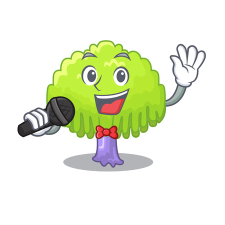Singing green tree willow on the character vector illustrstionのイラスト素材