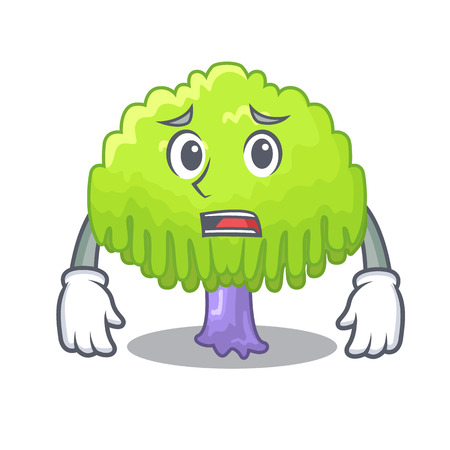 Afraid green tree willow on the character vector illustrstionのイラスト素材