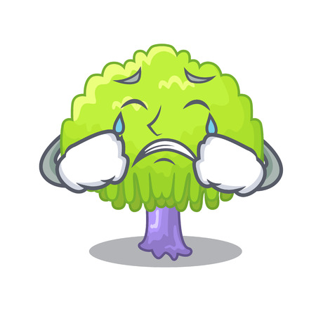 Crying green tree willow on the character vector illustrstionのイラスト素材