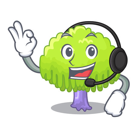 With headphone willow tree branch for frame cartoon vector illustrationのイラスト素材