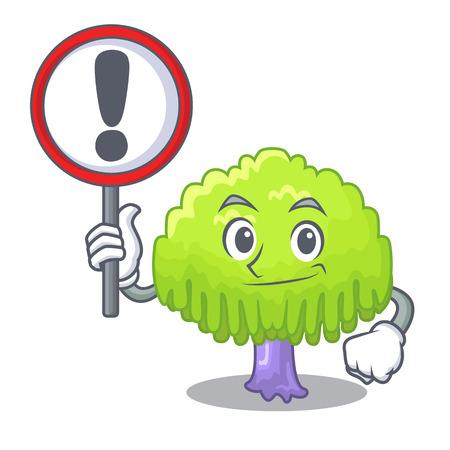 With sign isolated weeping willow on the mascot vector illustrationのイラスト素材