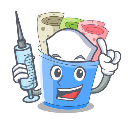 Nurse ice cream roll with caramel character vector illustrationのイラスト素材
