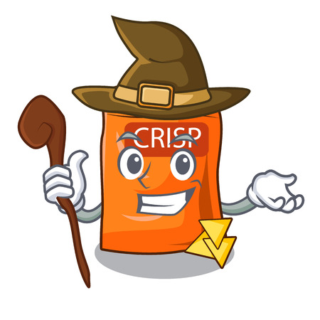 Witch crispy chips snack on a character vector illustrationのイラスト素材