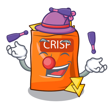 Juggling chips isolated on a collection mascot vector illustrationのイラスト素材
