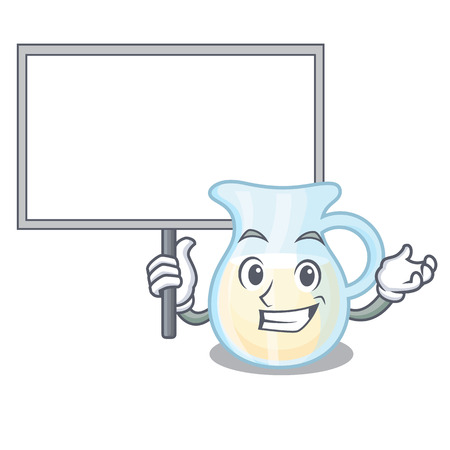 Bring board natural milk jug in a cartoon vector illustrationのイラスト素材