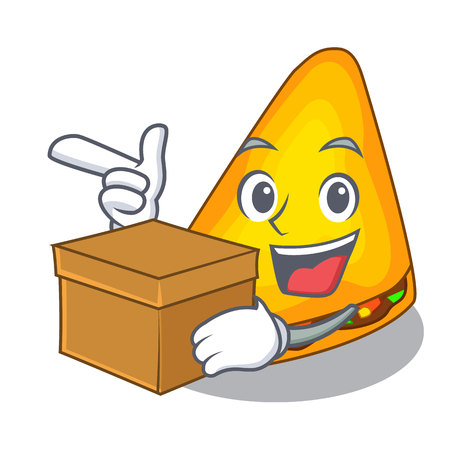 With box mexican quesadilla wrap with a character vector illustrationのイラスト素材