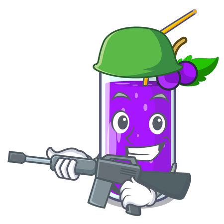 Army grape juice bottled with in cartoon vector illustrationのイラスト素材