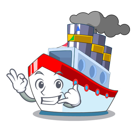 Call me ship contener a in shape cartoon vector illustrationのイラスト素材