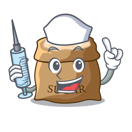 Nurse bowl and scoop sugar on character vector illustrationのイラスト素材
