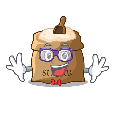 Geek bowl and scoop sugar on character vector illustrationのイラスト素材
