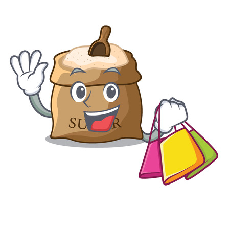 Shopping bowl and scoop sugar on character vector illustrationのイラスト素材