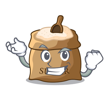 Successful bowl and scoop sugar on character vector illustrationのイラスト素材