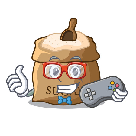Gamer sugar that burlap sack on mascot vector illustrationのイラスト素材