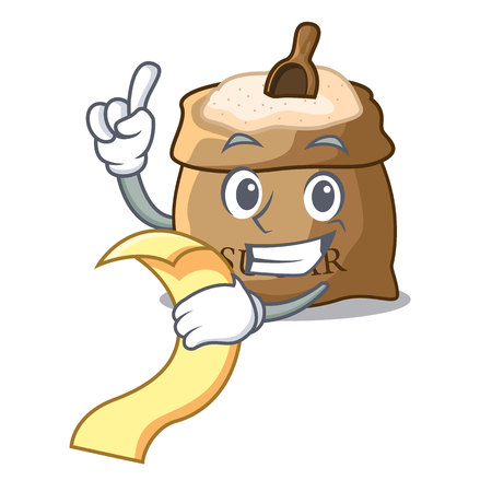 With menu sugar that burlap sack on mascot vector illustrationのイラスト素材