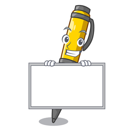 Grinning with board Pen shape that on a cartoon vector illustrationのイラスト素材
