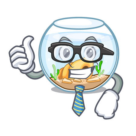 fishbowl in glass sphere on mascot vector illustrationのイラスト素材
