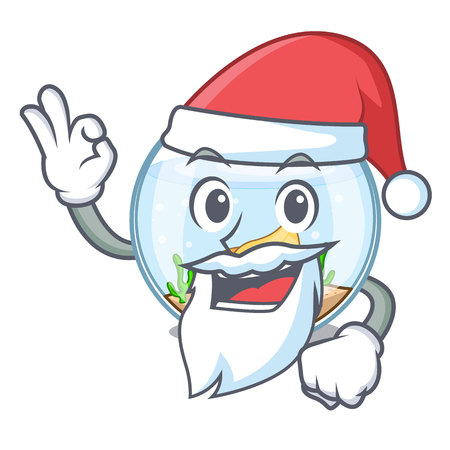 Santa fishbowl in a funny on cartoon vector illustrationのイラスト素材