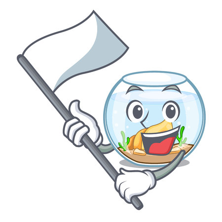 With flag fishbowl in a funny on cartoon vector illustrationのイラスト素材