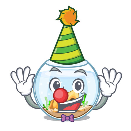 Clown fishbowl in a funny on cartoon vector illustrationのイラスト素材