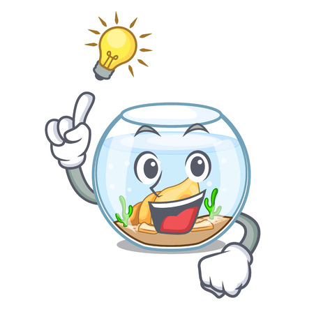 Have an idea fishbowl in a funny on cartoon vector illustrationのイラスト素材