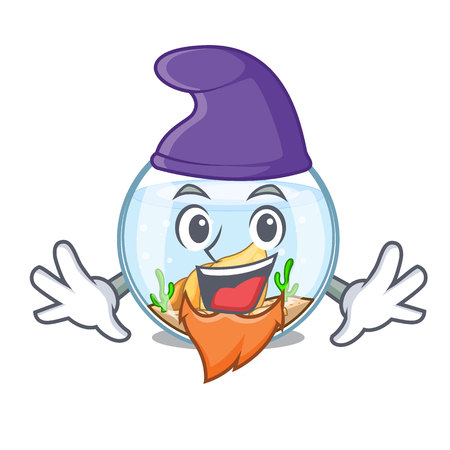 Elf cartoon goldfish a in on fishbowl vector illustrationのイラスト素材