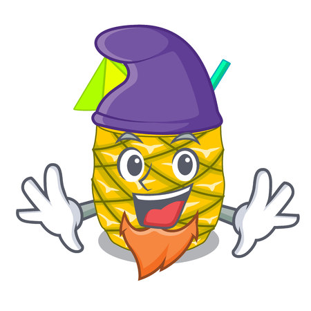 Elf pineapple juice garnished with on cartoon vector illustrationのイラスト素材