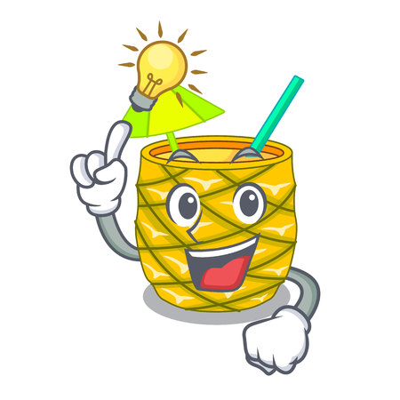 Have an idea bottles pineapple juice on cartoon table vector illustrationのイラスト素材