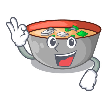 Okay asian soup cup isolated on mascot vector illustrartionのイラスト素材