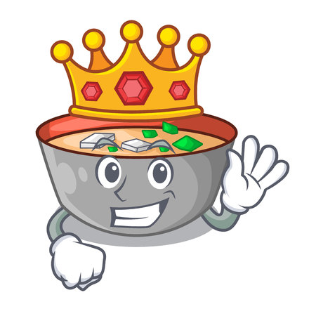 King delicious meal of miso soup cartoon vector illustrationのイラスト素材