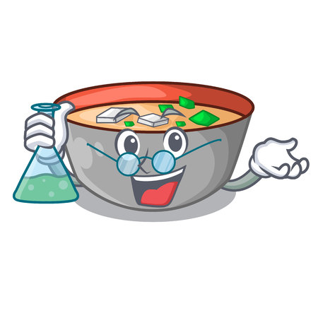 Professor asian soup cup isolated on mascot vector illustrartionのイラスト素材