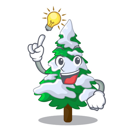 Have an idea fir with snow christmas tree cartoon vector illustrationのイラスト素材