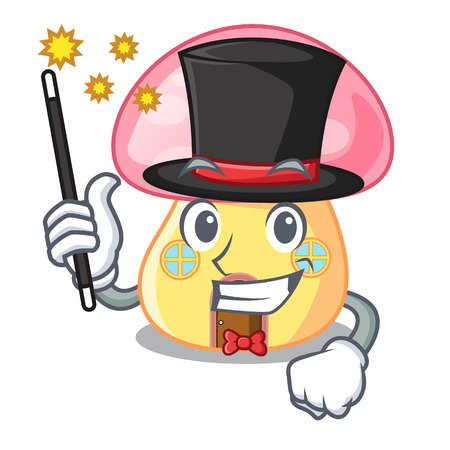 Magician realistic fir tree in snow cartoon vector illustrationのイラスト素材