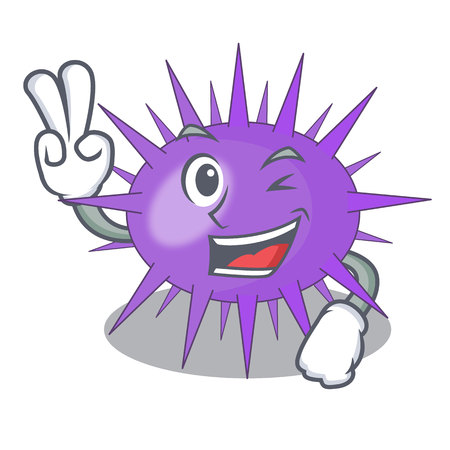 Two finger Sea urchin commonly called in cartoon vector illustrationのイラスト素材