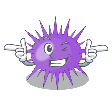 Wink Sea urchin commonly called in cartoon vector illustrationのイラスト素材