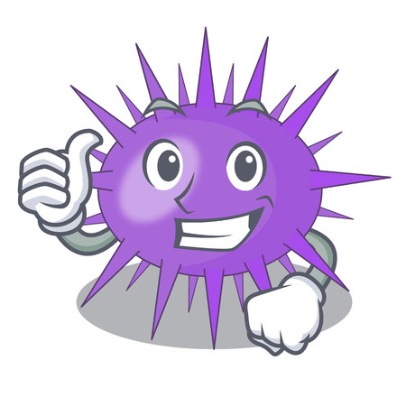 Thumbs up Sea urchin commonly called in cartoon vector illustrationのイラスト素材