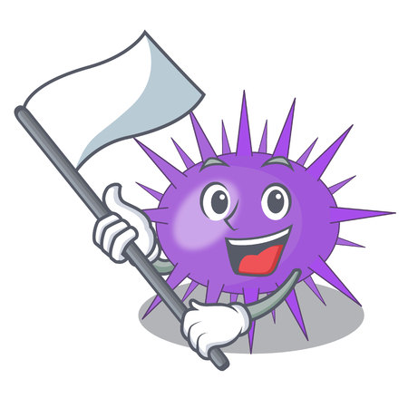 With flag sea urchin isolated on a character vector illustrationのイラスト素材