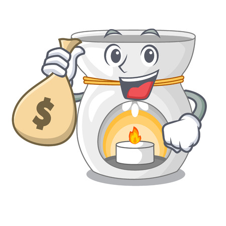 With money bag aroma lamp in a cartoon versions vector illustrationのイラスト素材