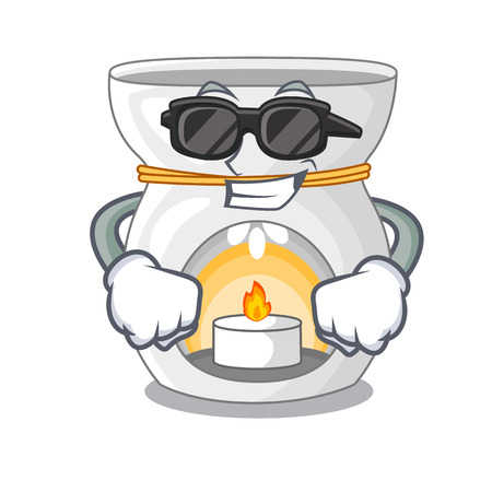Super cool therapy aroma lamp and candle character vector illustrationのイラスト素材