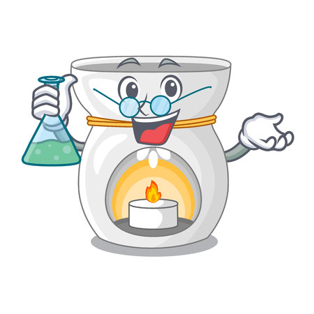 Professor therapy aroma lamp and candle character vector illustrationのイラスト素材