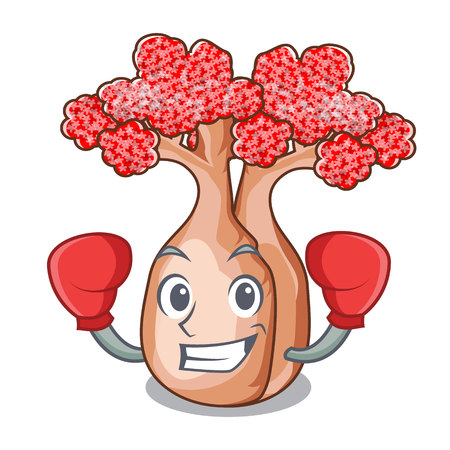 Boxing bottle tree in rose shape cartoon vecto illustrationのイラスト素材