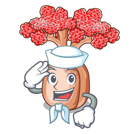 Sailor bottle tree in rose shape cartoon vecto illustrationのイラスト素材