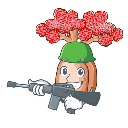 Army bottle tree in rose shape cartoon vecto illustrationのイラスト素材