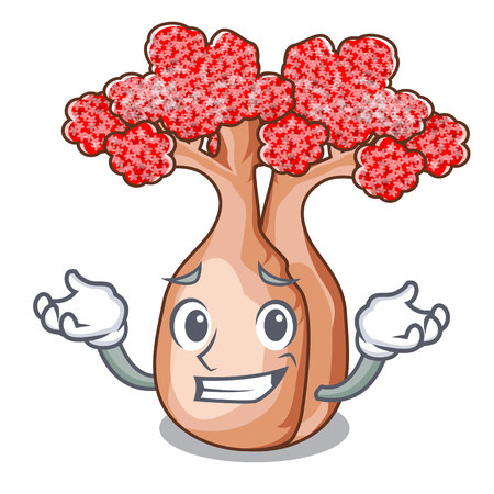 Grinning hand bottle tree in rope character vector illustrationのイラスト素材
