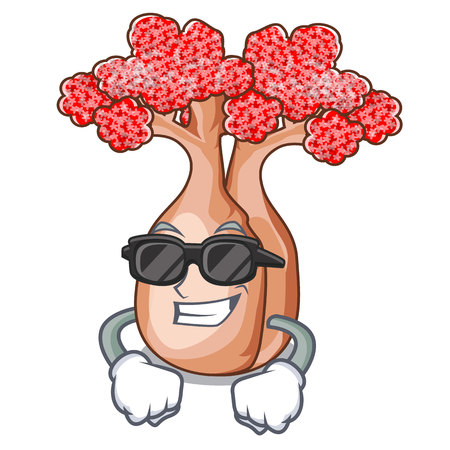 Super cool hand bottle tree in rope character vector illustrationのイラスト素材