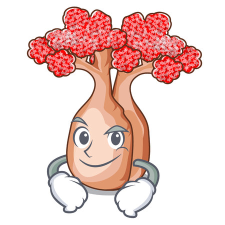 Smirking hand bottle tree in rope character vector illustrationのイラスト素材