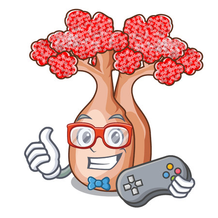 Gamer plateau on of mascot bottle trees vector illustrtionのイラスト素材