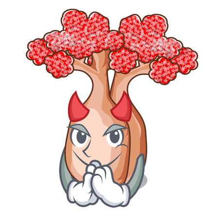 Devil plateau on of mascot bottle trees vector illustrtionのイラスト素材