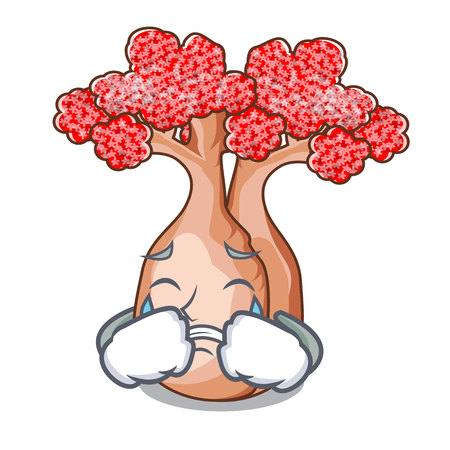 Crying plateau on of mascot bottle trees vector illustrtionのイラスト素材