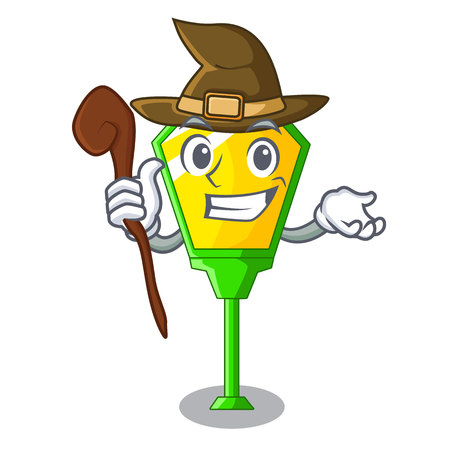 Witch street lamp post in shape cartoon vector illustrationのイラスト素材